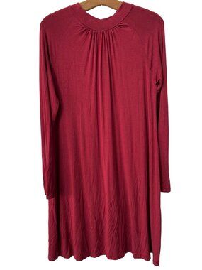 Hawthorne Tunic Shift Dress Size Small Keyhole Tie Back Long Sleeve Modal Chic